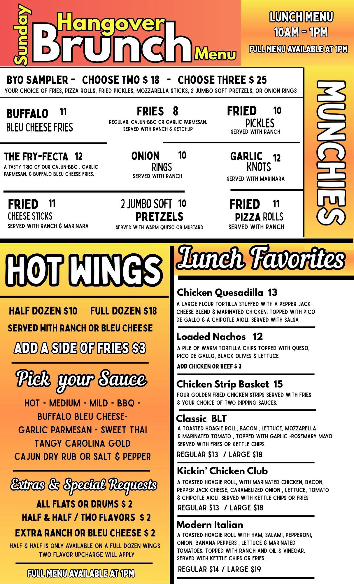 Bunch Menu